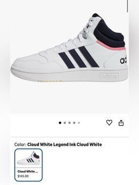 adidas Hoops 3.0 Mid Classic Shoes, Women's Trainers Sz 8 (8.5 fit)